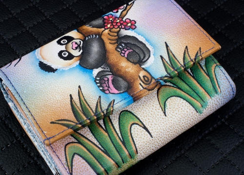Portfel panda skórzany