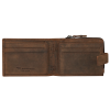Cienki skórzany portfel męski brązowy z zatrzaskiem i kieszonką na zamek Leo 3398 (5).png