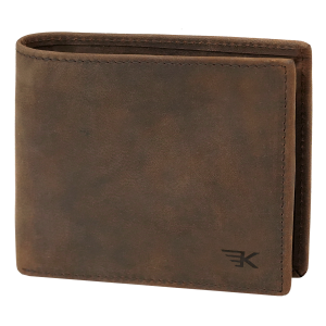 Męski portfel na karty brązowy slim minimalistyczny RFID Leo
