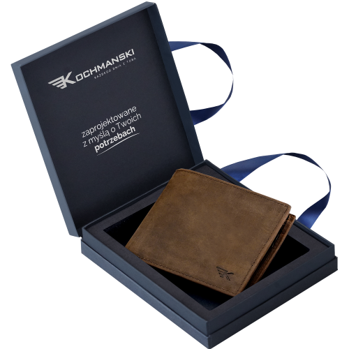 Męski portfel na karty brązowy slim minimalistyczny RFID Leo 3401 (4).png
