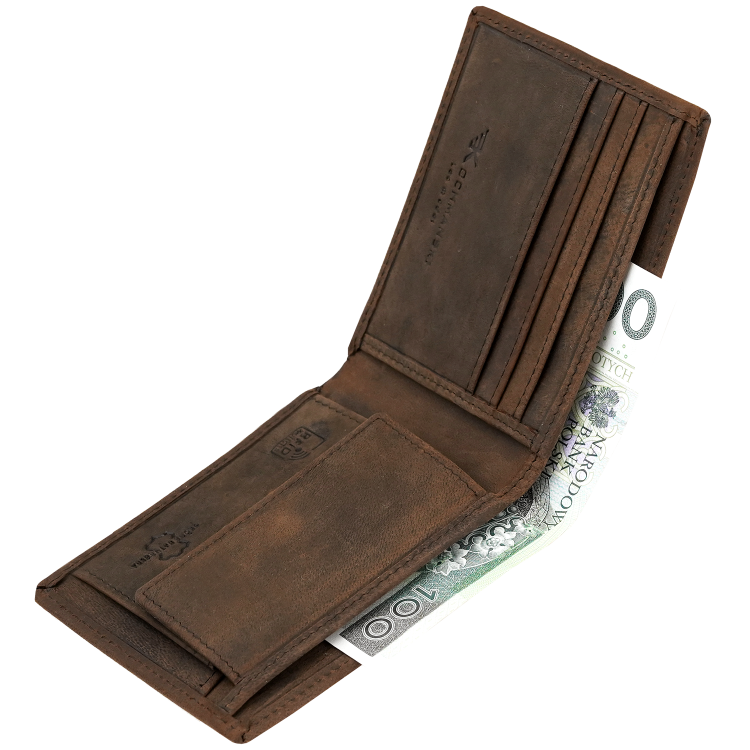 Męski portfel na karty brązowy slim minimalistyczny RFID Leo 3401 (7).png