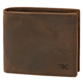 Męski portfel na karty cienki minimalistyczny brąz RFID Leo