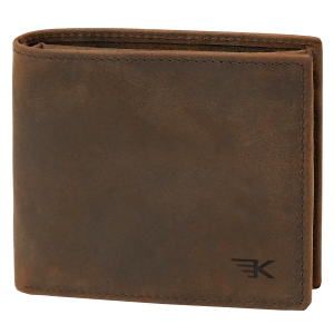 Męski portfel na karty cienki minimalistyczny brąz RFID Leo