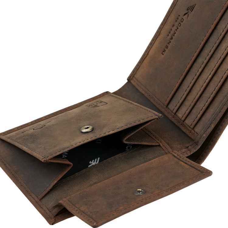 Męski portfel na karty cienki brąz RFID Leo 3402 (8).png