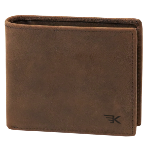 Mały portfel męski brązowy na karty slim RFID Leo