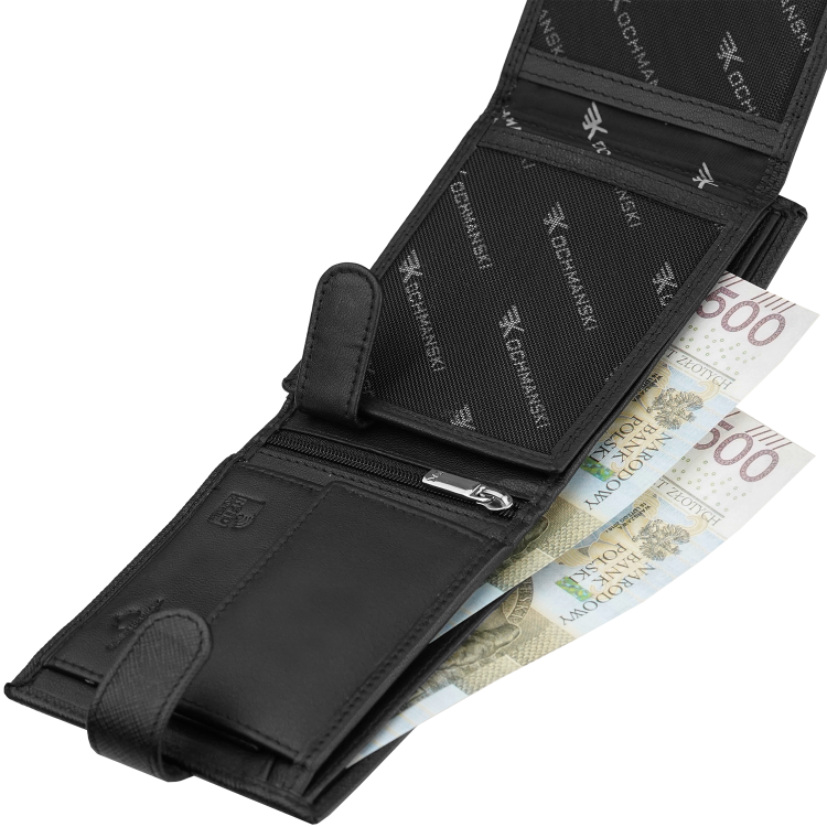 Klasyczny czarny portfel męski skóra naturalna saffiano Charles 3428 (9).png