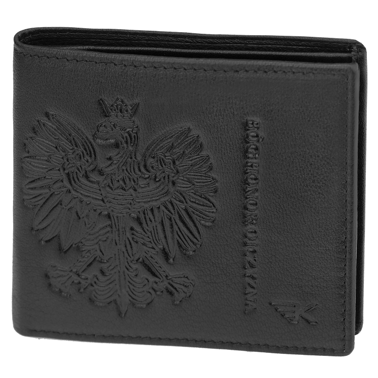 Skórzany portfel męski z orzełkiem slim czarny na karty Eagle 3431 (1).png