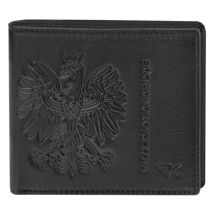 Skórzany portfel męski z orzełkiem slim czarny na karty Eagle 3431 (3).png
