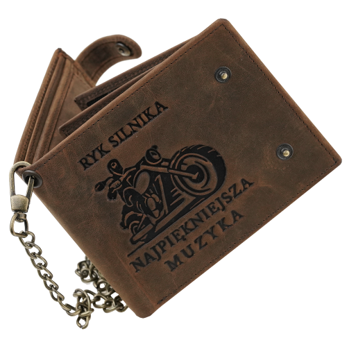 Portfel męski dla motocyklisty z łańcuchem skórzany brąz Leo 3440 (4).png