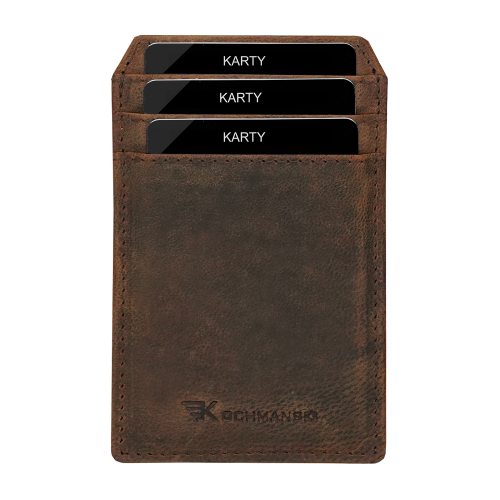 Mini portfel męski na karty brązowy skórzany cienki RFID Leo 3409 (6).png