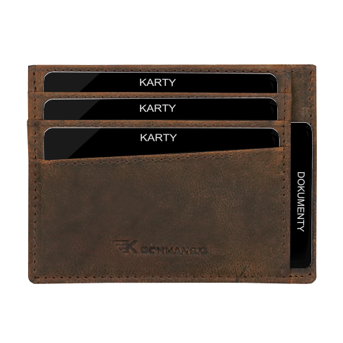 Skórzany mini portfel męski na karty brązowy RFID Leo 3412 (5).png