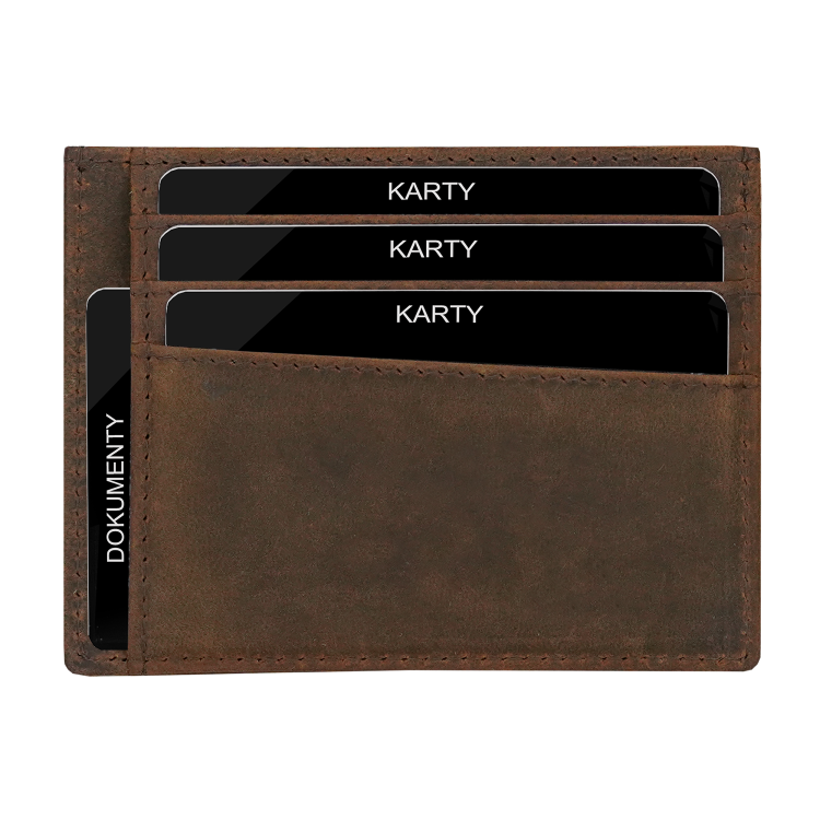Skórzany mini portfel męski na karty brązowy RFID Leo 3412 (6).png