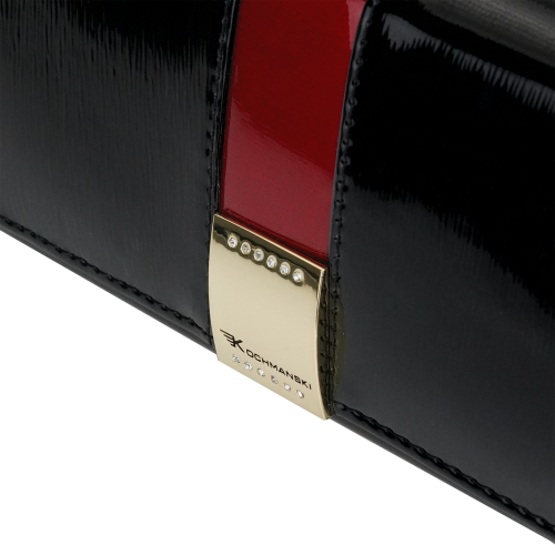 Portfel damski skórzany czarny lakierowany premium na bigiel Mia  3451 (3).png