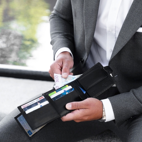 Męski portfel skórzany karbon na zatrzask poziomy RFID Dubai 3420.jpg
