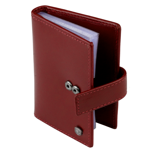Kochmanski wizytownik etui na karty, dokumenty skóra zatrzask RFID czerwone burgundowe ISLA 3574 (5).png