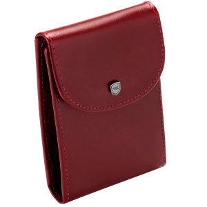 Etui na karty dokumenty RFID skóra czerwone burgundowe ISLA