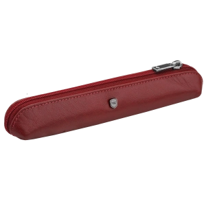 Etui na długopisy mini piórnik czerwone burgund skóra naturalna ISLA