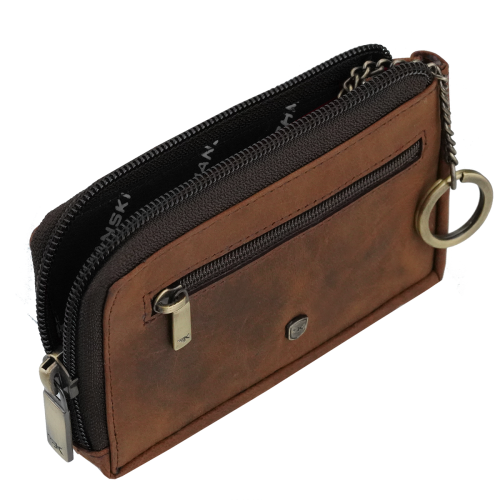 Kochmanski etui na klucze skórzane na zamek z kieszonką brązowe ARIZONA 3584 (3).png