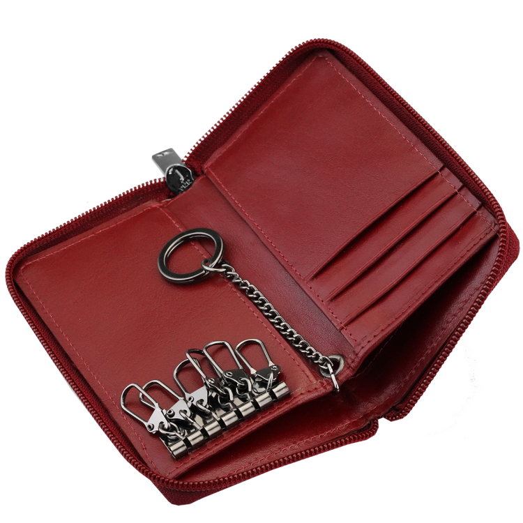 Kochmanski duże etui na klucze dokumenty portmonetka organizer skóra czerwone ISLA 3595 (3).png