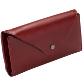 Eleganckie etui na okulary skóra naturalna czerwone burgundowe ISLA