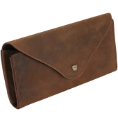 Eleganckie etui na okulary skóra naturalna brązowe ARIZONA