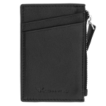 Etui portfel na karty skórzane ze skóry naturalnej czarne