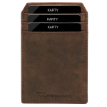  Skórzane etui na karty dokumenty cienkie brązowe