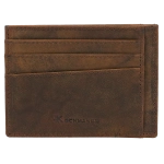 Skórzane etui na karty cienkie skóra naturalna brązowe