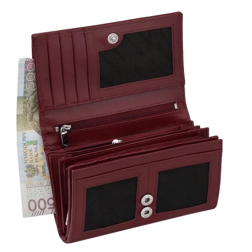 Kochmanski portfel damski bordowy skórzany średni na dokumenty z ochroną RFID Ruby 3680 (8).jpg