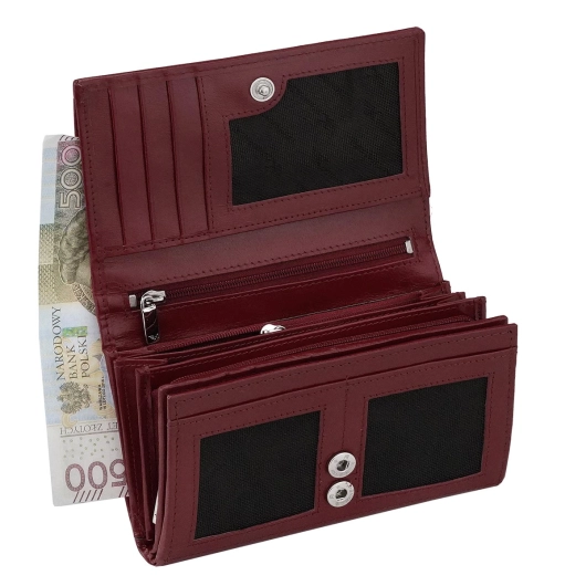 Kochmanski portfel damski bordowy skórzany średni na dokumenty z ochroną RFID Ruby 3680 (8).jpg