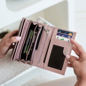 Kochmanski portfel damski pudrowy róż skórzany średni na dokumenty z ochroną RFID Wendy 3685 (6).jpg