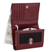 Kochmanski damski portfel bordowy skórzany mały na zatrzask z ochroną RFID Ruby 3630 (8).jpg