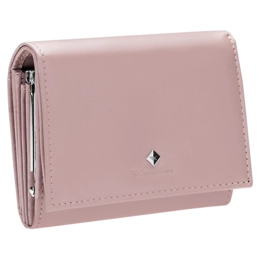 Kochmanski damski portfel pudrowy róż skórzany mały na zatrzask z ochroną RFID Wendy 3635 (1).jpg