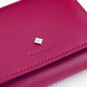 Kochmanski damski portfel różowy fuksja skórzany mały na zatrzask z ochroną RFID 3634 (13).jpg