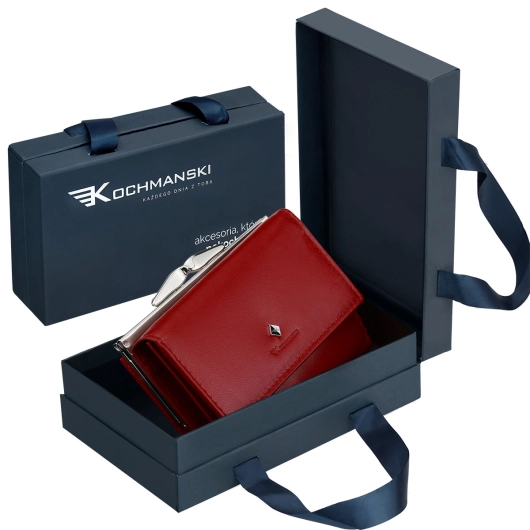 Kochmanski portfel damski na bigiel skórzany czerwony portmonetka RFID 3637 (14).jpg