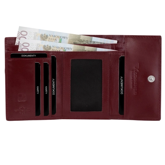 Kochmanski portfel damski na bigiel skórzany bordowy portmonetka RFID  3640 (7).jpg