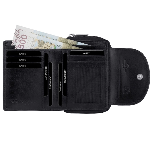 Kochmanski portfel damski skórzany czarny na zamek portmonetka RFID  3668 (7).jpg