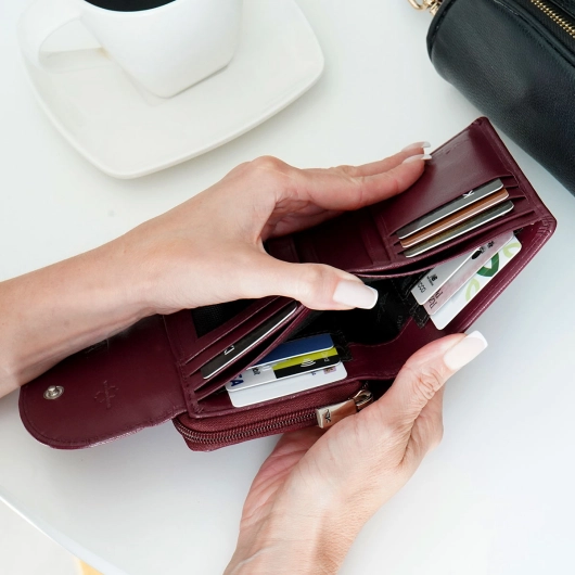 Kochmanski portfel damski skórzany bordowy na zamek portmonetka RFID  3670 (10).JPG