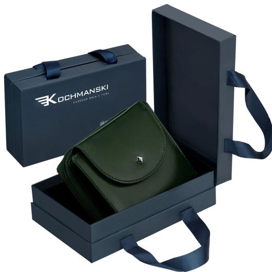 Kochmanski portfel damski skórzany zielony na zamek portmonetka RFID  3672 (14).jpg