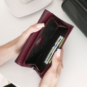 Kochmanski średni portfel damski na zamek skórzany na karty RFID bordowy Ruby 3689 (22).JPG