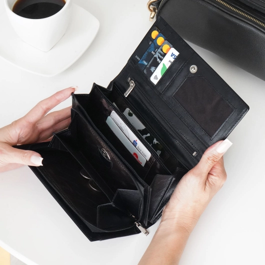 Kochmanski duży damski portfel z dużą ilością kieszeni skórzany czarny RFID Mia 3728 (23).JPG