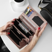 Kochmanski duży damski portfel z dużą ilością kieszeni skórzany beżowy RFID Zoe 3736 (23).JPG