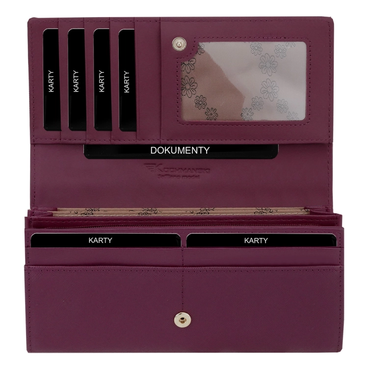 Skórzany portfel damski śliwkowy duży pojemny rfid saffiano Kochmanski 3752 (6).jpg