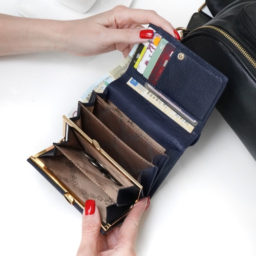 Skórzany portfel damski granatowy saffiano skóra naturalna rfid Kochmanski 3758 (9).jpg