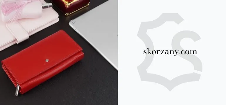 Duży portfel czerwony skórzany 4791