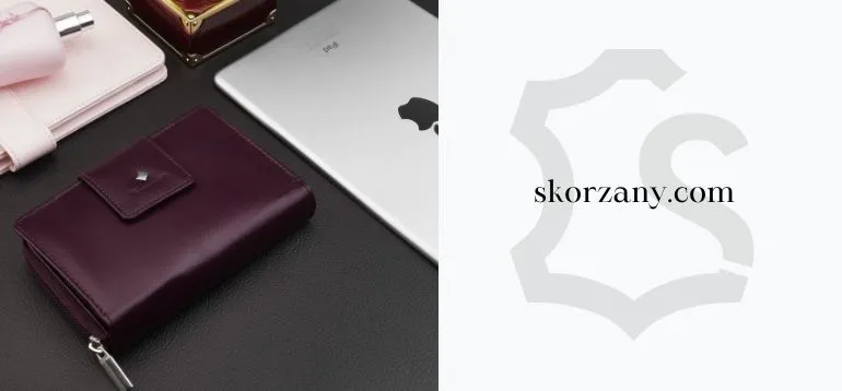 Kochmanski damski portfel skórzany śliwkowy 4783