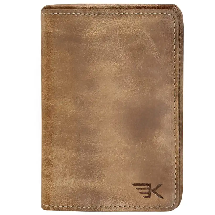 portfel cienki brązowy